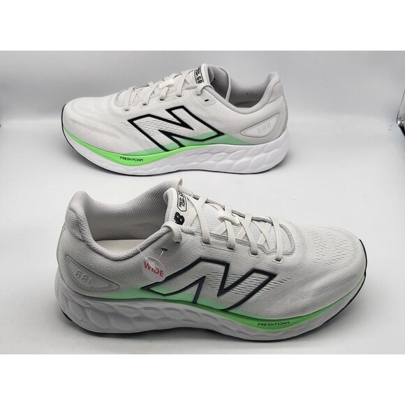 New Balance Fresh Foam 680 v8 Shoes Mens Size 11 Wide White Gray Green Running - Picture 4 of 10